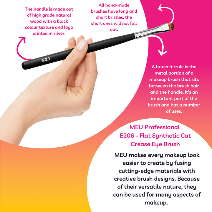 E206  - Professional Flat Synthetic Cut Crease Eye Brush.