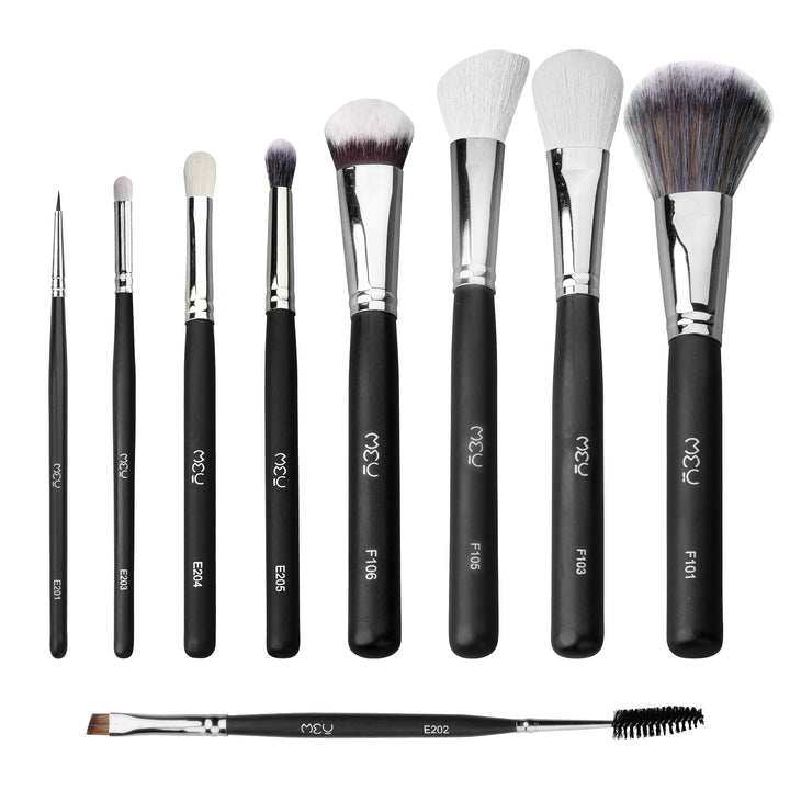 9 Pcs Professional Makeup Brush Set (Face + Eye) With Pouch.