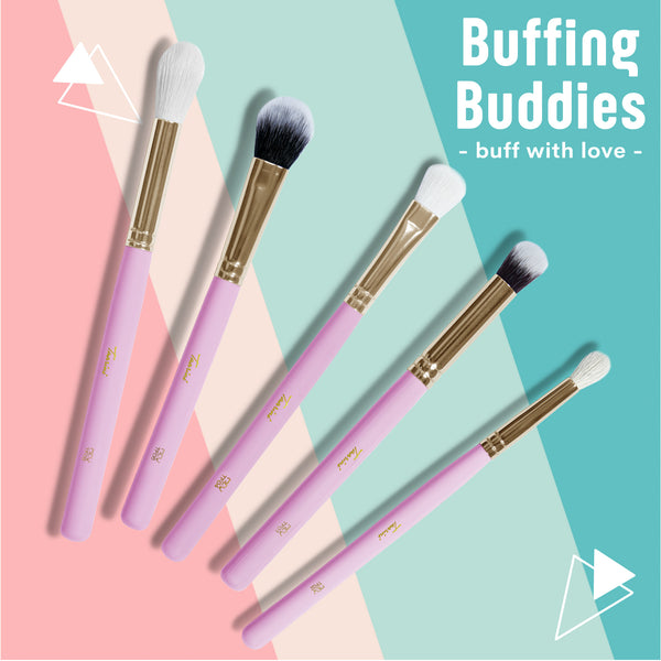 Taarini’s Buffing Buddies 5 Pcs Professional Face Brush Set With Pouch