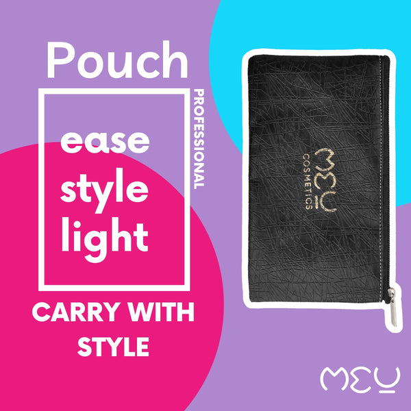 Makeup Pouch Black With Gold Logo.