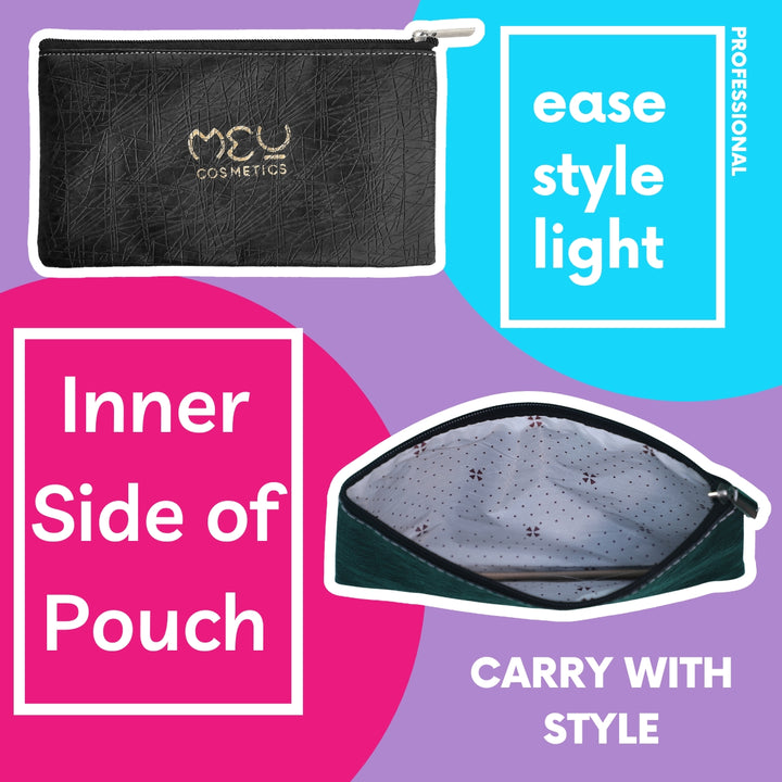Makeup Pouch Black With Gold Logo.