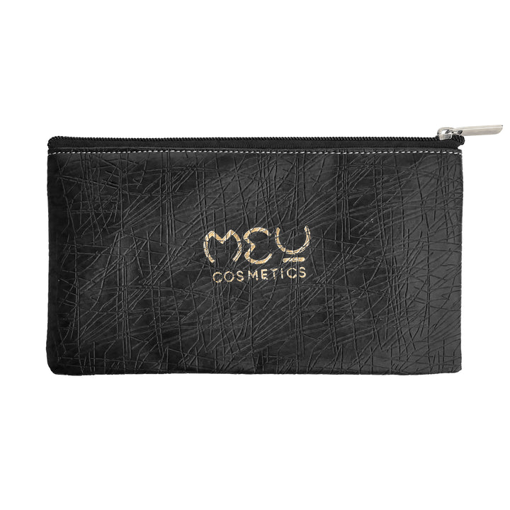 Makeup Pouch Black With Gold Logo.