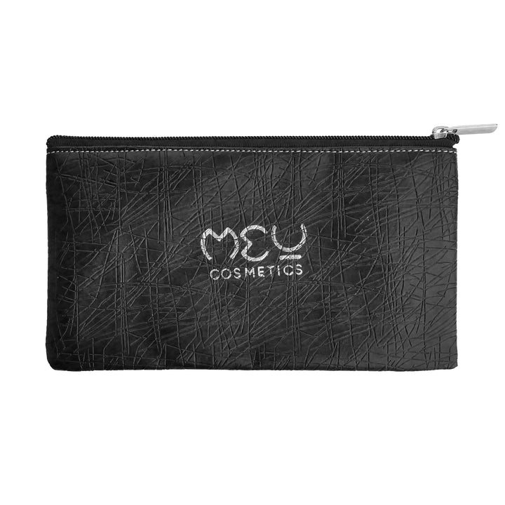 Makeup Pouch Black With Silver Logo.