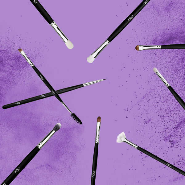 9 Pcs Professional Eye Brush Set With Pouch.